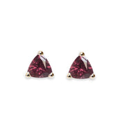 Trillion Garnet Studs Andrea Bonelli Jewelry 14k Yellow Gold