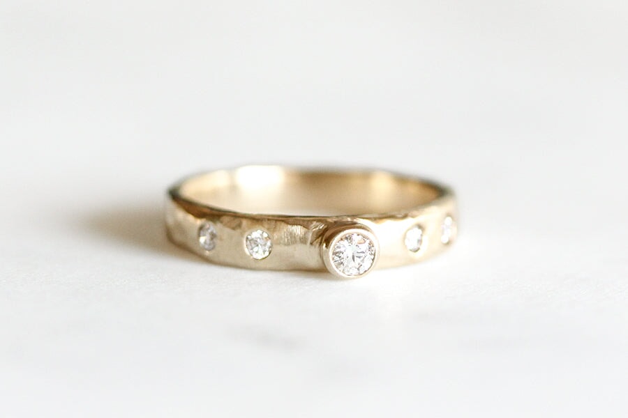 Ona Rustic Carved Diamond Ring Andrea Bonelli 