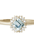 Tavi Halo Aquamarine Ring Andrea Bonelli Jewelry 14k Yellow Gold