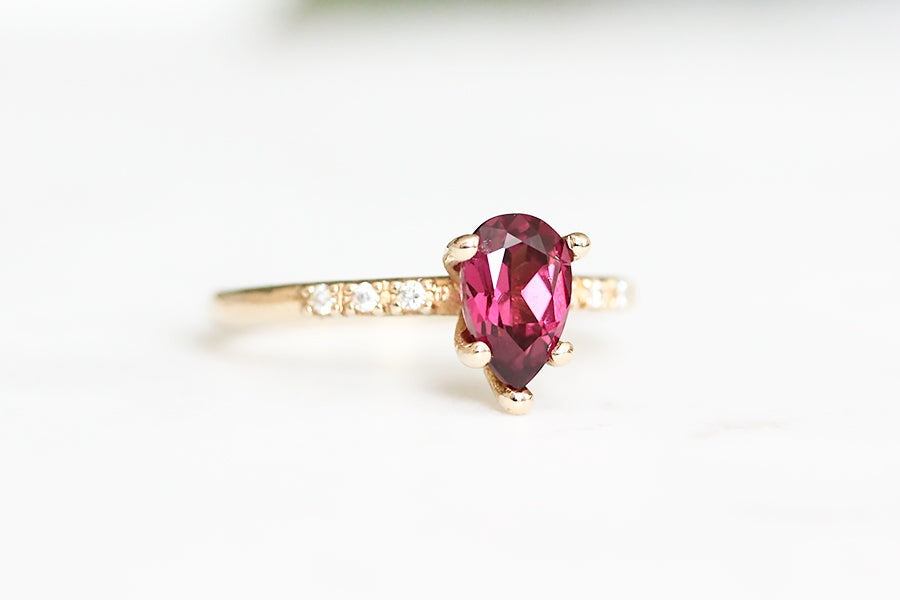 Tryst Garnet + Diamond Ring Andrea Bonelli Jewelry 