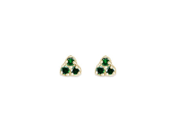 Seedling Tsavorite Garnet Studs Andrea Bonelli Jewelry 14k Yellow Gold