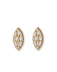 Marquise Diamond Leaf Studs Andrea Bonelli Jewelry 14k Yellow Gold