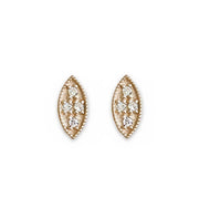 Marquise Diamond Leaf Studs Andrea Bonelli Jewelry 14k Yellow Gold