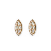 Marquise Leaf Studs Andrea Bonelli Jewelry 14k Yellow Gold