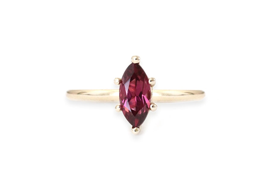 Mia Garnet Marquise Ring Andrea Bonelli 14k Yellow Gold