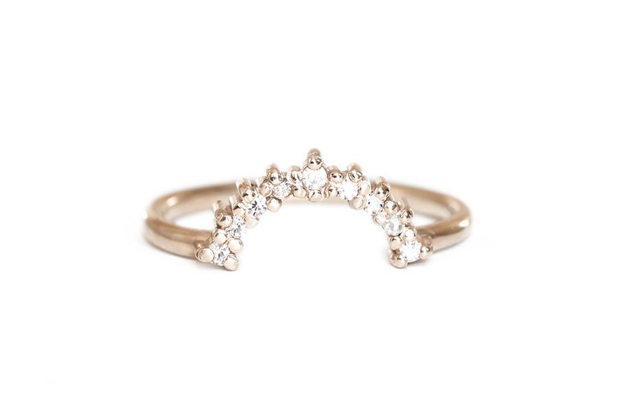 Tara Diamond Halo Ring Andrea Bonelli 14k Rose Gold