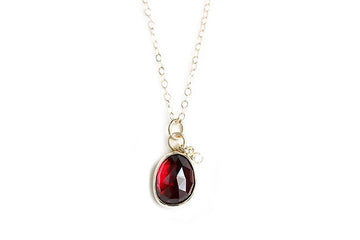 Garnet and Diamond Necklace Andrea Bonelli Jewelry 