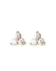 Tria Cluster Studs Andrea Bonelli Jewelry 14k Yellow Gold