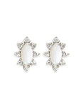 Aura Opal Halo Studs Andrea Bonelli Jewelry 14k White Gold