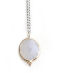 faceted chalcedony & diamond necklace Andrea Bonelli Jewelry 