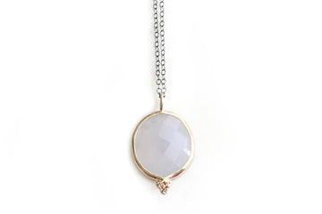 faceted chalcedony & diamond necklace Andrea Bonelli Jewelry 