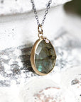 Faceted Labradorite and Diamond Necklace Andrea Bonelli Jewelry 