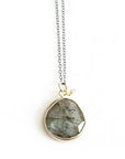 Faceted Labradorite and Diamond Necklace Andrea Bonelli Jewelry 