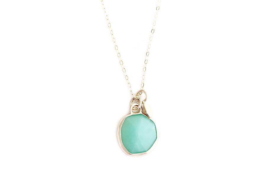 Faceted Chrysoprase Necklace Andrea Bonelli Jewelry 