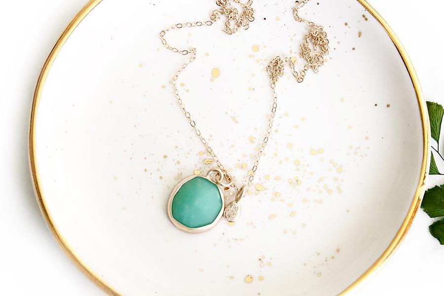 Faceted Chrysoprase Necklace Andrea Bonelli Jewelry 