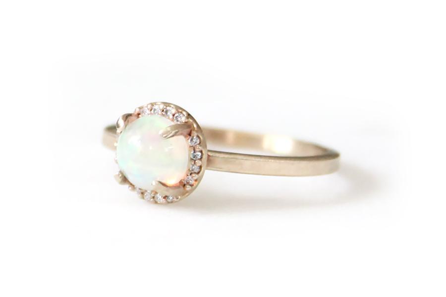 Opal + Diamond Halo Ring Andrea Bonelli 