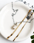 Gold Pebble + Diamond Necklace Andrea Bonelli Jewelry 