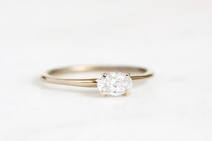 Custom Order 14k oval 1.3ct moissanite ring Andrea Bonelli 
