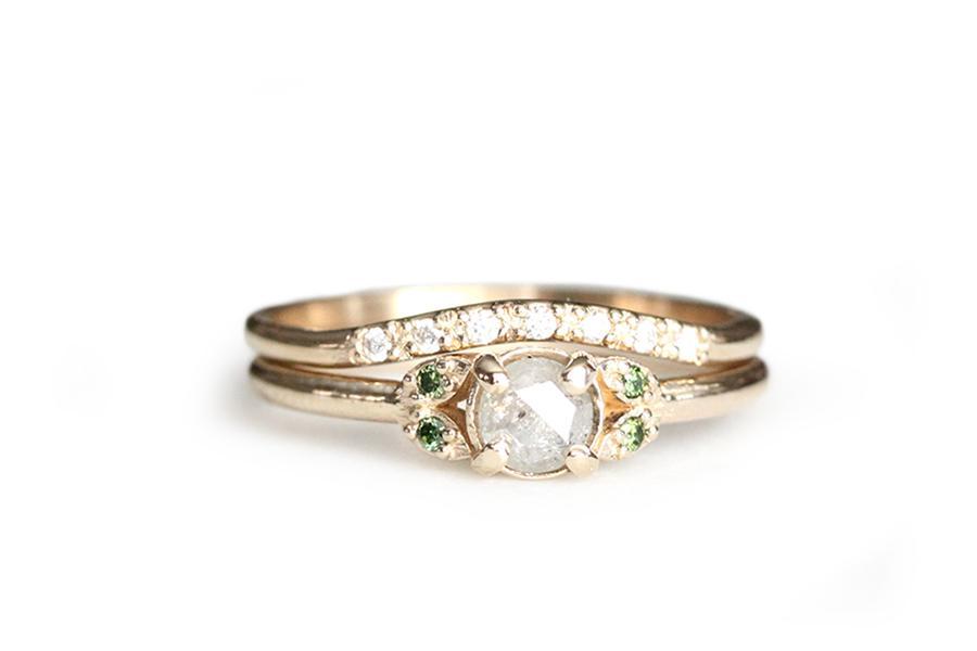 Quinn Rose Cut Diamond Ring Andrea Bonelli Jewelry 