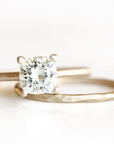 Custom Order Deposit 14k cushion moissanite engagement ring Andrea Bonelli 