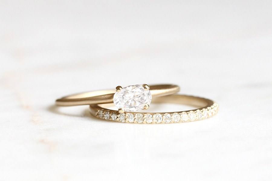 Custom Order 14k oval 1.3ct moissanite ring Andrea Bonelli 