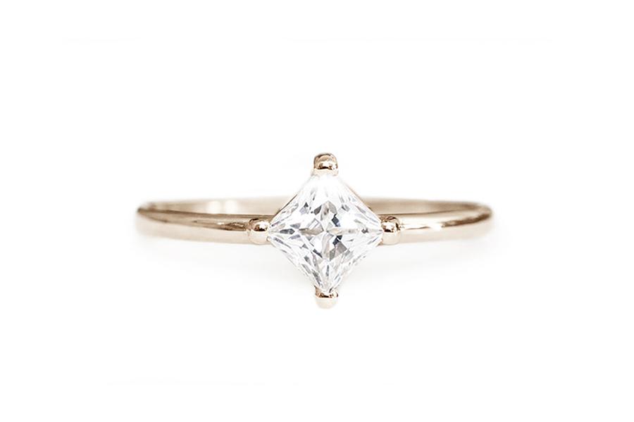 Tavi Moissanite Ring 5-6mm Andrea Bonelli 14k Rose Gold