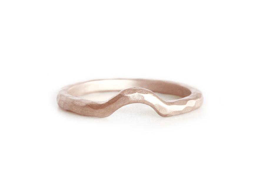 Curved Rustic Band Andrea Bonelli Jewelry 14k Rose Gold