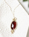 Rose Cut Garnet Necklace Andrea Bonelli Jewelry 