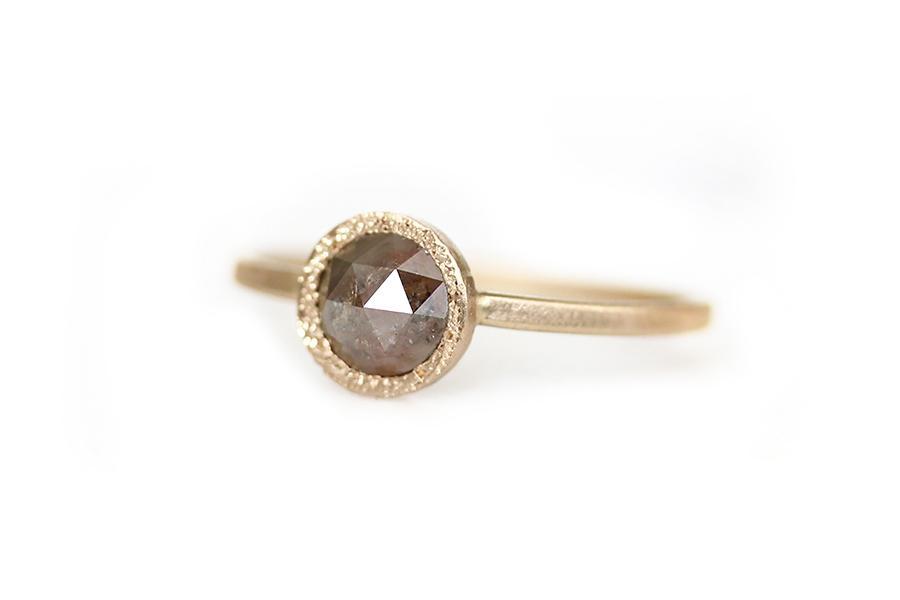 rose cut diamond stardust ring Andrea Bonelli Jewelry 