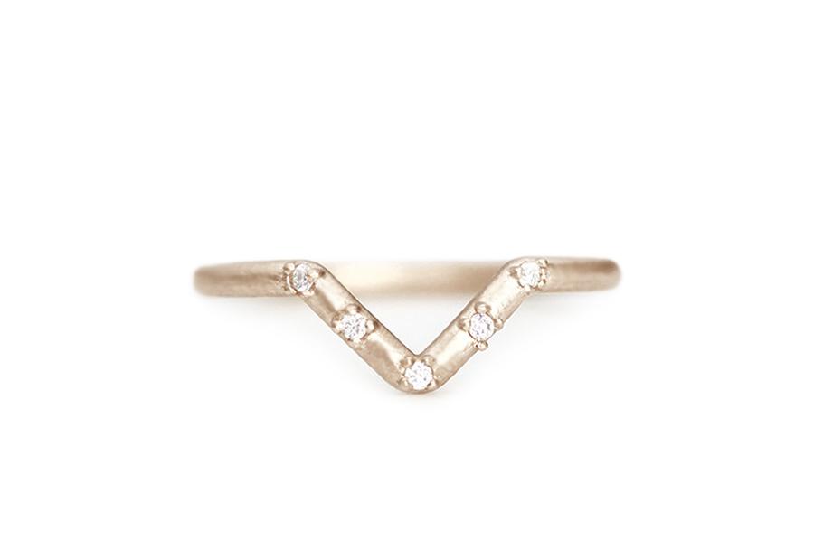 Peak Moissanite Ring Andrea Bonelli 14k Rose Gold