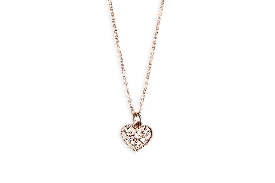 Petite Diamond Heart Charm Andrea Bonelli 14k Rose Gold