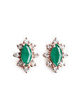Aura Emerald Halo Studs Andrea Bonelli Jewelry 14k Rose Gold