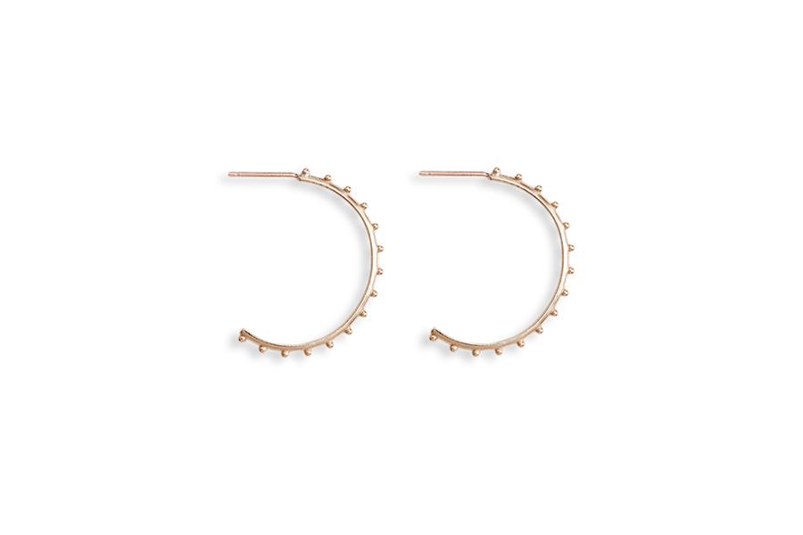 Beaded Hoops Large Andrea Bonelli Jewelry 14k Rose Gold