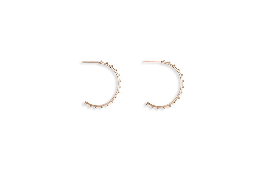 Beaded Hoops Small Andrea Bonelli Jewelry 14k Rose Gold