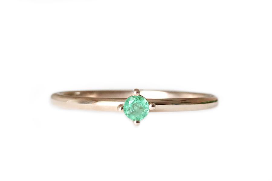 Petit Lola Emerald Ring Andrea Bonelli Jewelry 14k Rose Gold