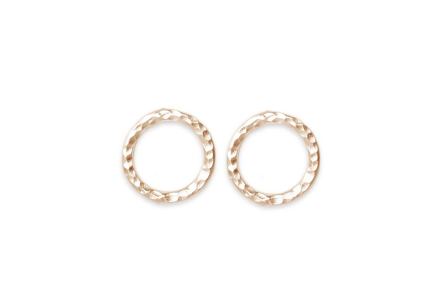 Lacuna Circle Studs Andrea Bonelli Jewelry 14k Rose Gold