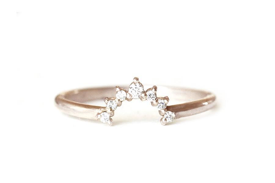 Stella Halo Moissanite Ring Andrea Bonelli 14k Rose Gold