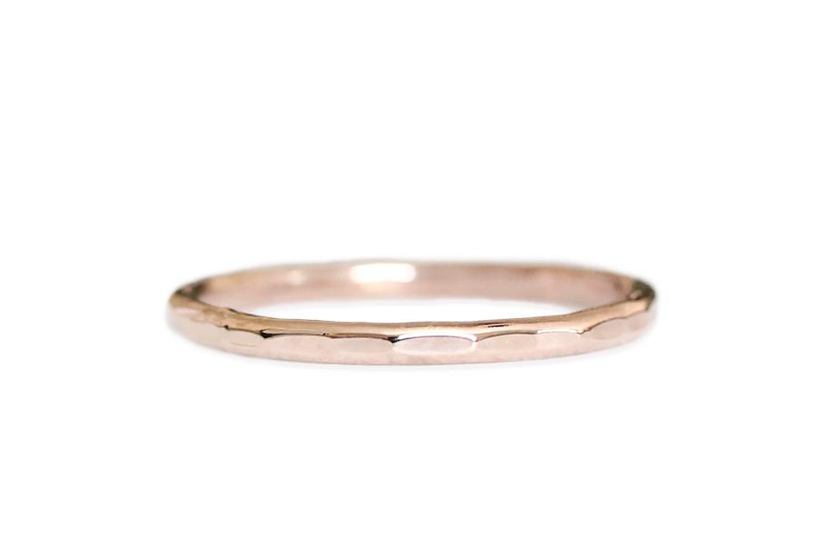 Hammer Facet Ring Andrea Bonelli Jewelry 14k Rose Gold