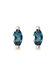 London Blue Topaz Marquise Studs Andrea Bonelli Jewelry 14k Rose Gold