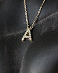 Diamond Pavé Letter Necklace Andrea Bonelli 