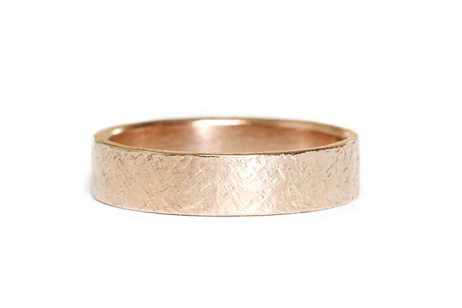 Rustic Gravel Band Andrea Bonelli Jewelry 14k Rose Gold