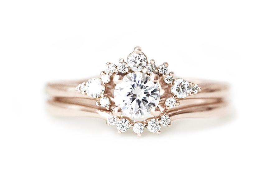 Scarlett GIA Diamond Ring Andrea Bonelli 14k Rose Gold