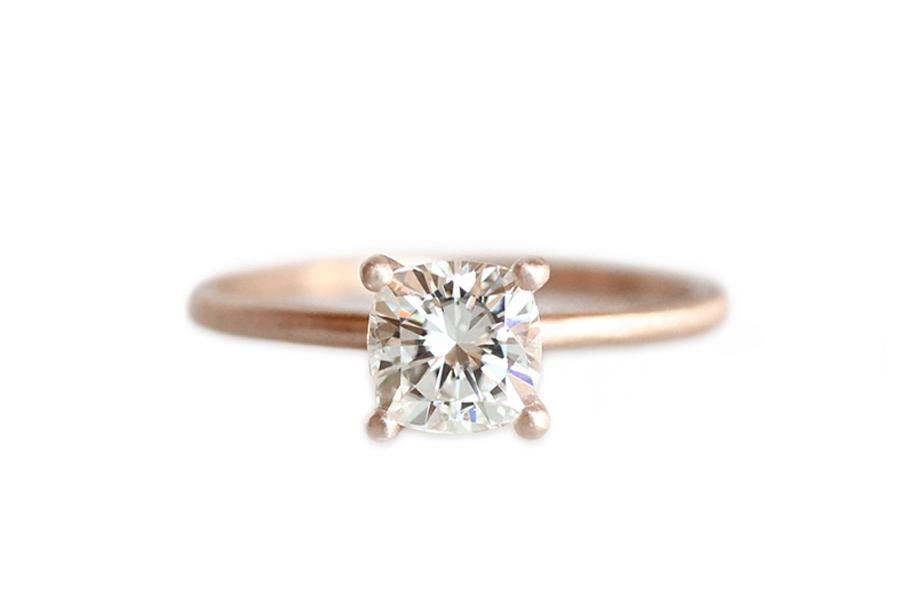 Thalia Moissanite Ring Andrea Bonelli Jewelry 14k Rose Gold