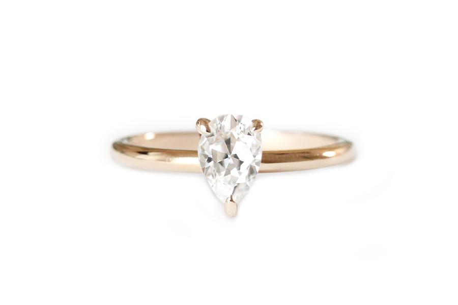 Tristan Moissanite Ring Andrea Bonelli 14k Rose Gold