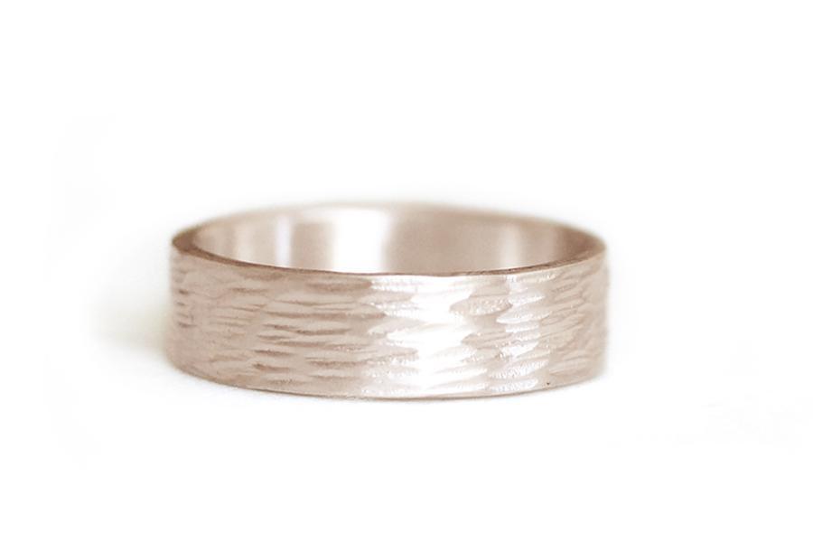 Rustic Birch Band Andrea Bonelli Jewelry 14k Rose Gold