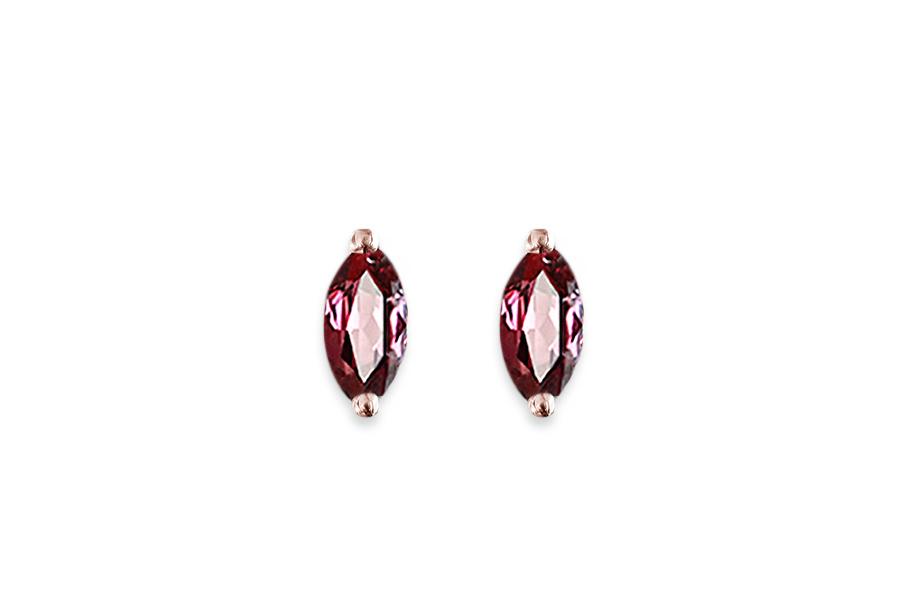 Garnet Marquise Studs Andrea Bonelli Jewelry 14k Rose Gold