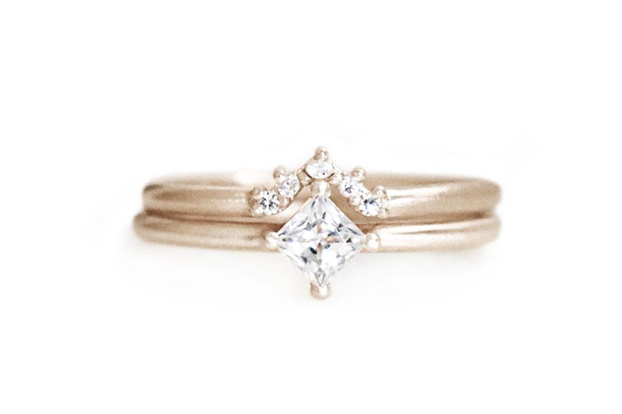 Tavi Moissanite Ring 4mm Andrea Bonelli 14k Rose Gold