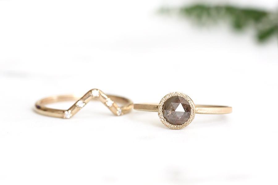 rose cut diamond stardust ring Andrea Bonelli Jewelry 