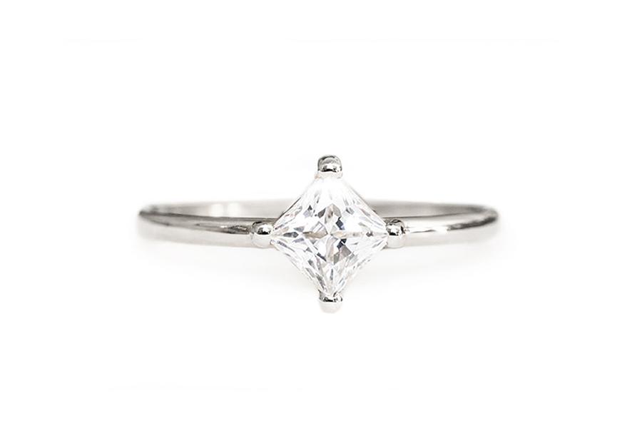 Tavi Moissanite Ring 5-6mm Andrea Bonelli 14k White Gold