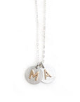 Mixed Metals Initial Necklace Andrea Bonelli Jewelry Two